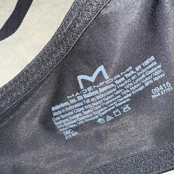 Maidenform Black & Beige Stripe Padded Bra With Lace Trim And Rhinestone 36C - Picture 6 of 10